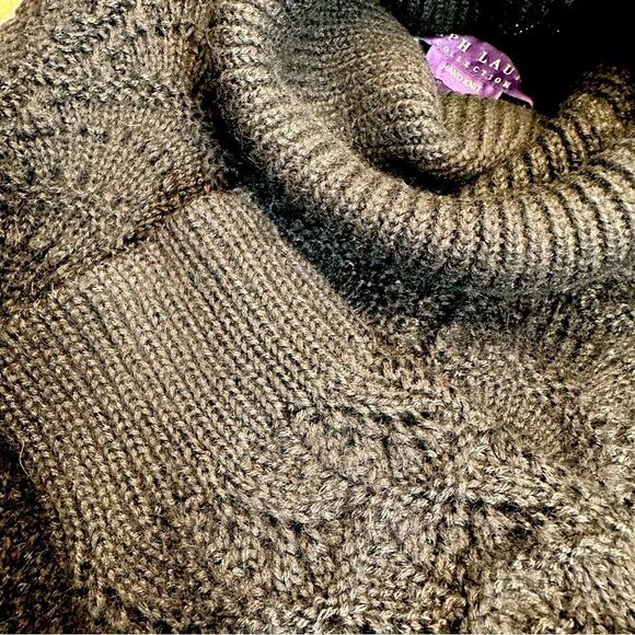 Ralph Lauren Collection Fall 2010 Hand Knit Black Alpaca Pointelle Turtleneck - Picture 11 of 16